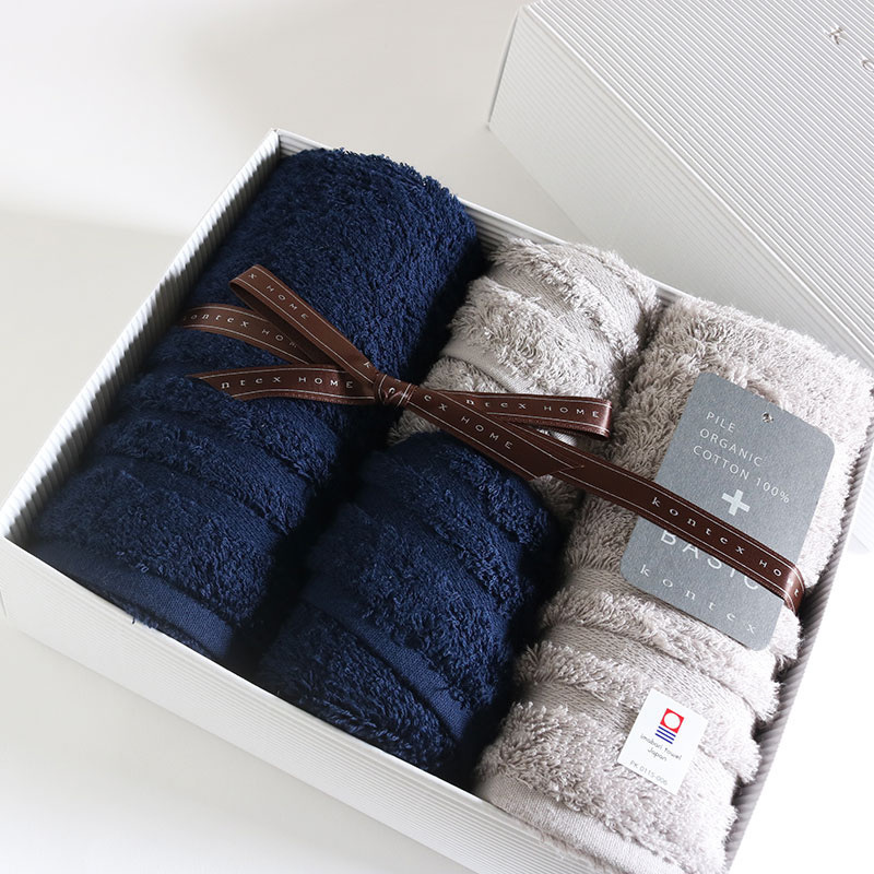 今治タオル プラスカラー コンテックス ギフトセットimabari towel KONTEX PlusColor GiftSetギフト梱包代込み フェイスタオル2枚 × ゲ..