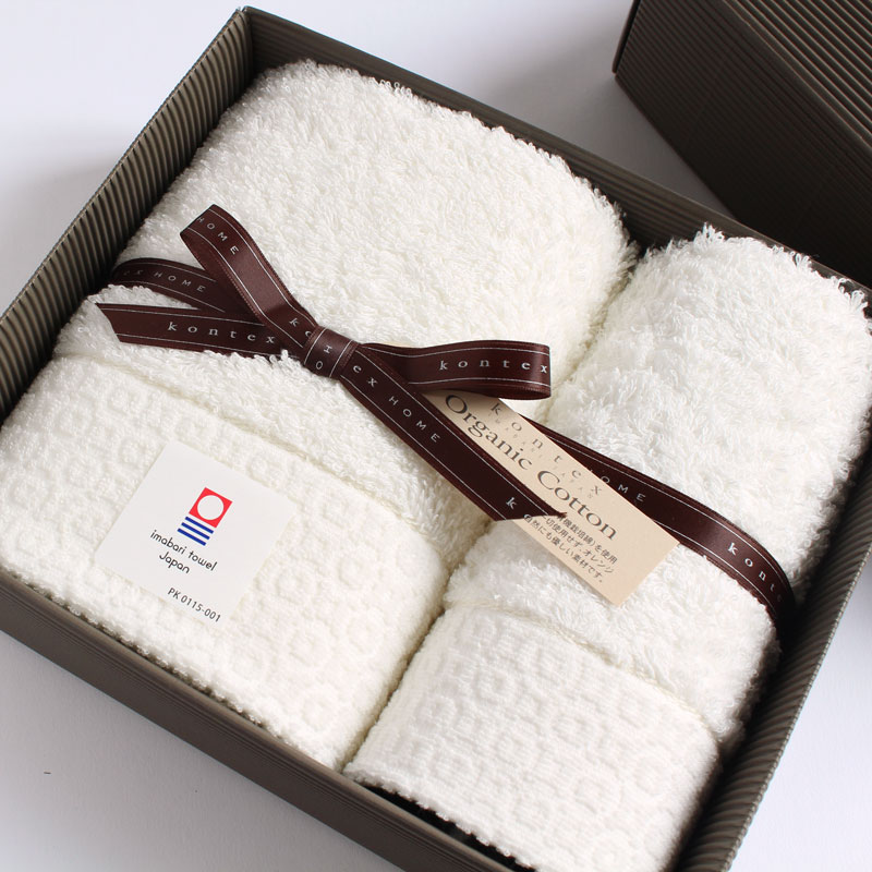 今治タオル コンテックス ピュアオーガニックimabari towel KONTEX PureOrganicフェイスタオル1枚xゲストタオル1枚 ギフトセットギフトラッピング無料 のし無料 プレゼント