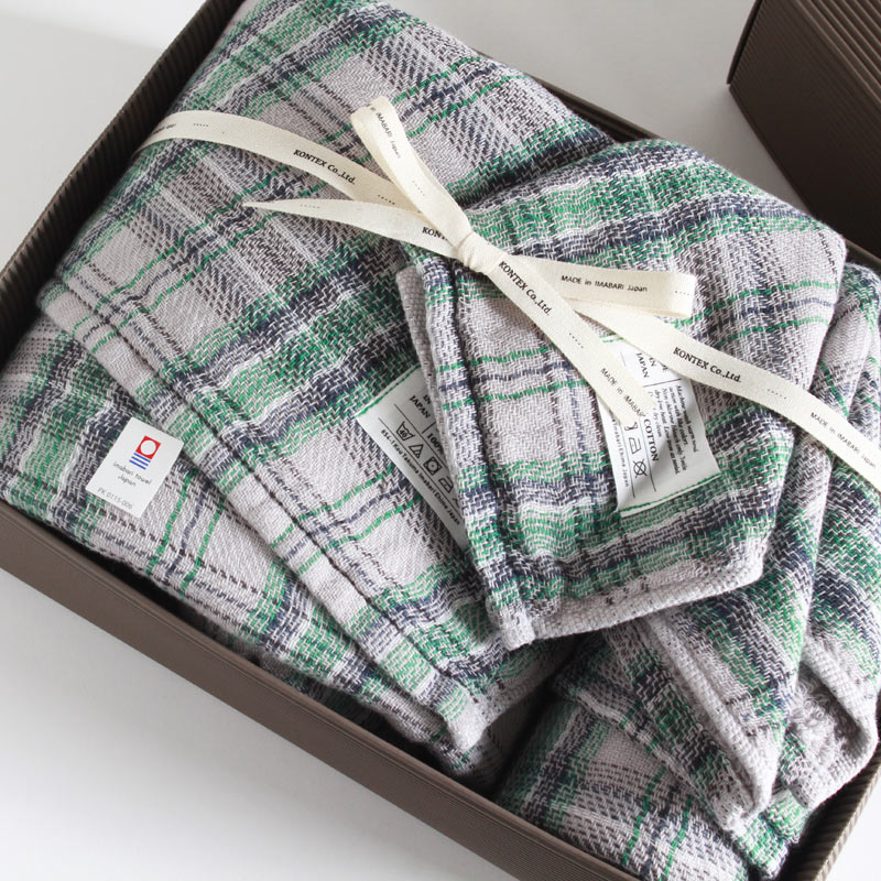 今治タオル コンテックス タータンチェック ギフトセット Imabari Towel Kontex Tartan Check GiftSet Size L1枚xSize M1枚xSize S1枚ギフト包装無料 のし無料【今治タオル コンテックス ギフト】