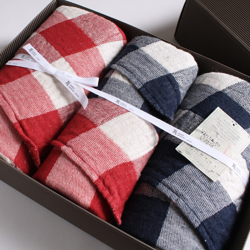 今治タオル コンテックス ヴィンテージチェック ギフトセットImabari Towel Kontex Vintage Check GiftSetバスタオル 2枚 x フェイスタオル 2枚ギフトラッピング無料 のし無料