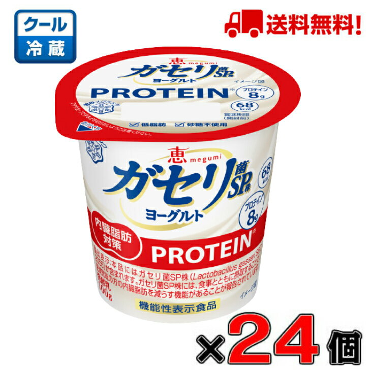 【送料無料】恵　ガセリ菌SP株ヨーグルト PROTEIN 　100g×24個【雪印メグミルク】【内臓脂肪】【ガセリ菌】【たんぱく質】【プロテイン】