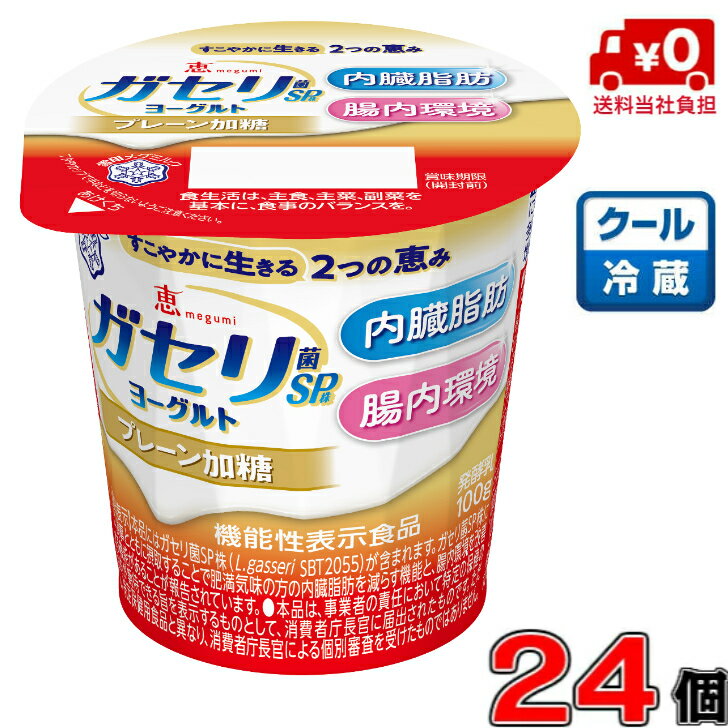 【送料無料!】恵 ガセリ菌SP株ヨーグルト プレーン加糖 100g ×24個【雪印】【メグミルク】