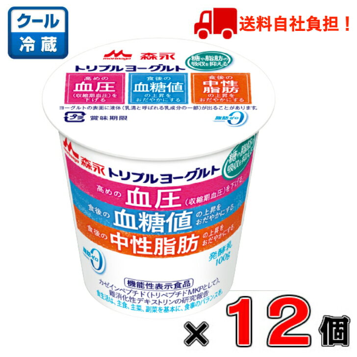 【送料無料！】森永 トリプルヨーグルト 100g×12個