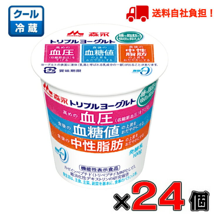 【送料無料！】森永 トリプルヨーグルト 100g×24個