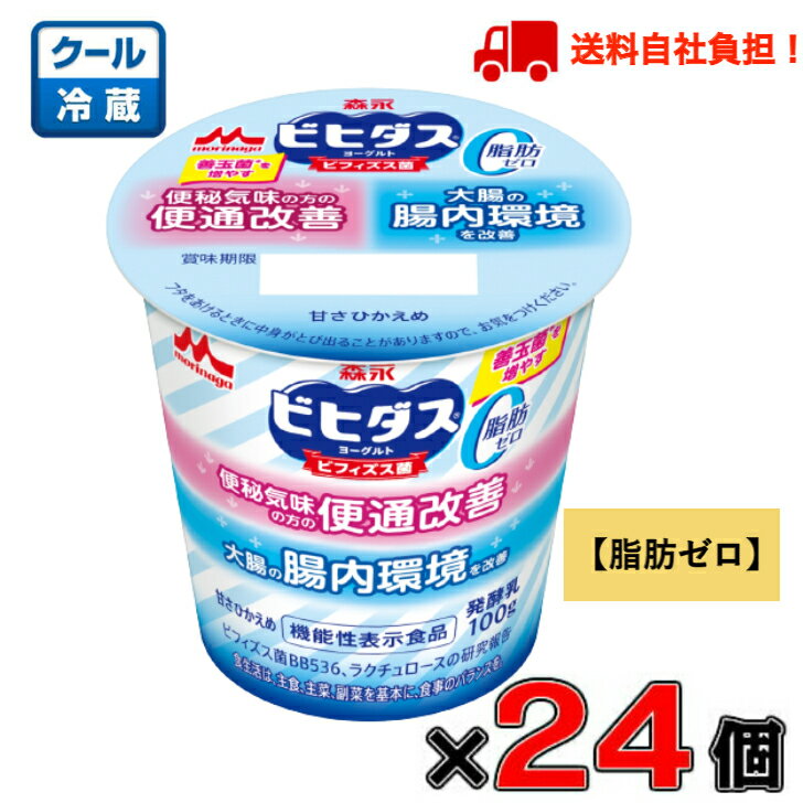 森永 ビヒダスヨーグルト 便通改善 脂肪ゼロ 100g×24個