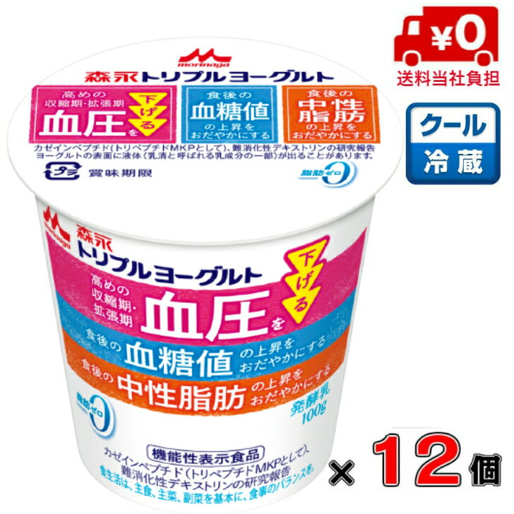 【送料無料！】森永 トリプルヨーグルト 100g×12個