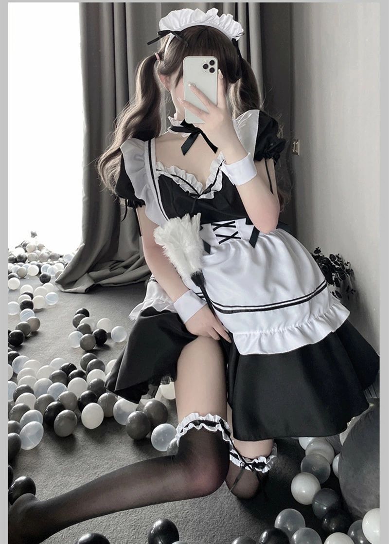 コスプレ メイド 服 衣装 【大人気メイド】服仮装 かわいい フリル ロリータ カチューシャ 付き 豪華セット レディース コスチューム カフェ ハロウィン コスプレ メイド 定番 フルセット こすぷれ コス 男ウケ セクシー S-XL イベント 学園祭 文化祭 Halloween 2026 dailyroute-10005845 DAILYROUTE サンプル画像2