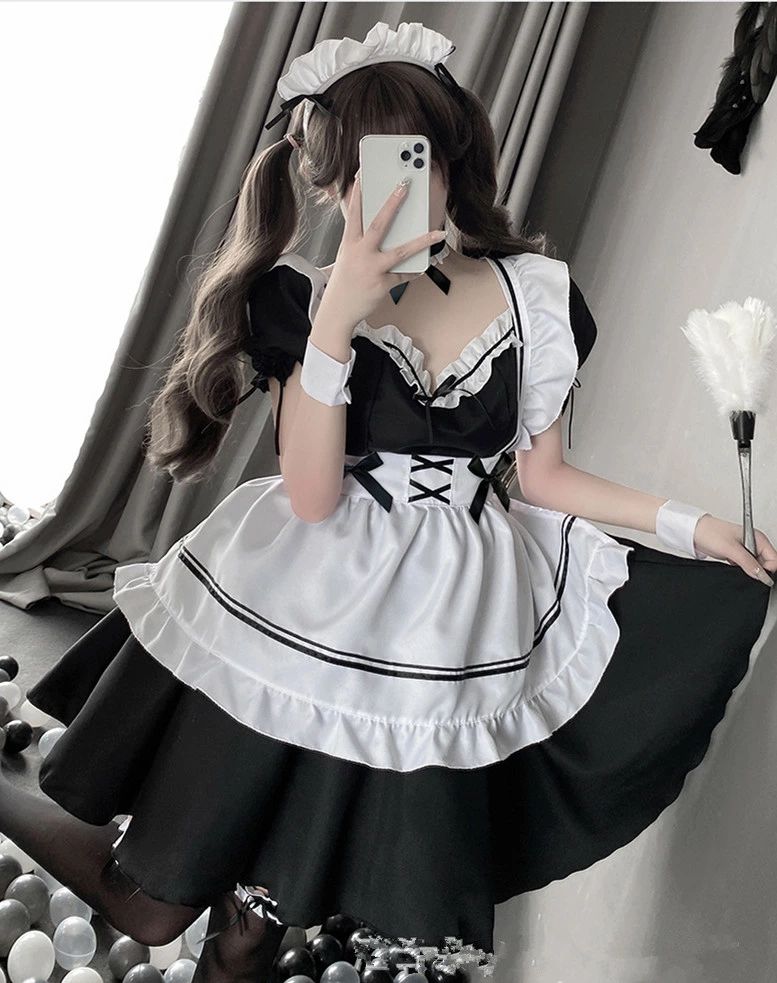 コスプレ メイド 服 衣装 【大人気メイド】服仮装 かわいい フリル ロリータ カチューシャ 付き 豪華セット レディース コスチューム カフェ ハロウィン コスプレ メイド 定番 フルセット こすぷれ コス 男ウケ セクシー S-XL イベント 学園祭 文化祭 Halloween 2026 dailyroute-10005845 DAILYROUTE サンプル画像3