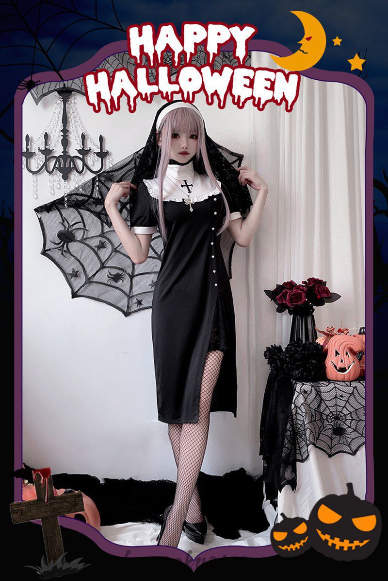 ハロウィン 衣装 修道女 レディース 幽霊の花嫁 魔女 コスプレ 仮装 吸血鬼 幽霊 悪魔 ヴァンパイア おばけ 演出服 コスチューム 大人 ハロウィン衣装 Halloween イベント 宴会 学園祭 文化祭 変装 コスプレ衣装 舞台劇 パーティーグッズ お化け 飾り おすすめ 2026 dailyroute-10007282 DAILYROUTE サンプル画像2