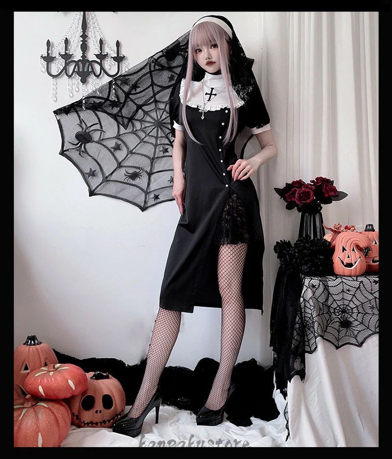 ハロウィン 衣装 修道女 レディース 幽霊の花嫁 魔女 コスプレ 仮装 吸血鬼 幽霊 悪魔 ヴァンパイア おばけ 演出服 コスチューム 大人 ハロウィン衣装 Halloween イベント 宴会 学園祭 文化祭 変装 コスプレ衣装 舞台劇 パーティーグッズ お化け 飾り おすすめ 2026 dailyroute-10007282 DAILYROUTE サンプル画像3