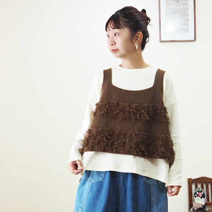 tumugu: ツムグ ウールアンゴラ混フリンジ2WAYビスチェ TK25304のサムネイル