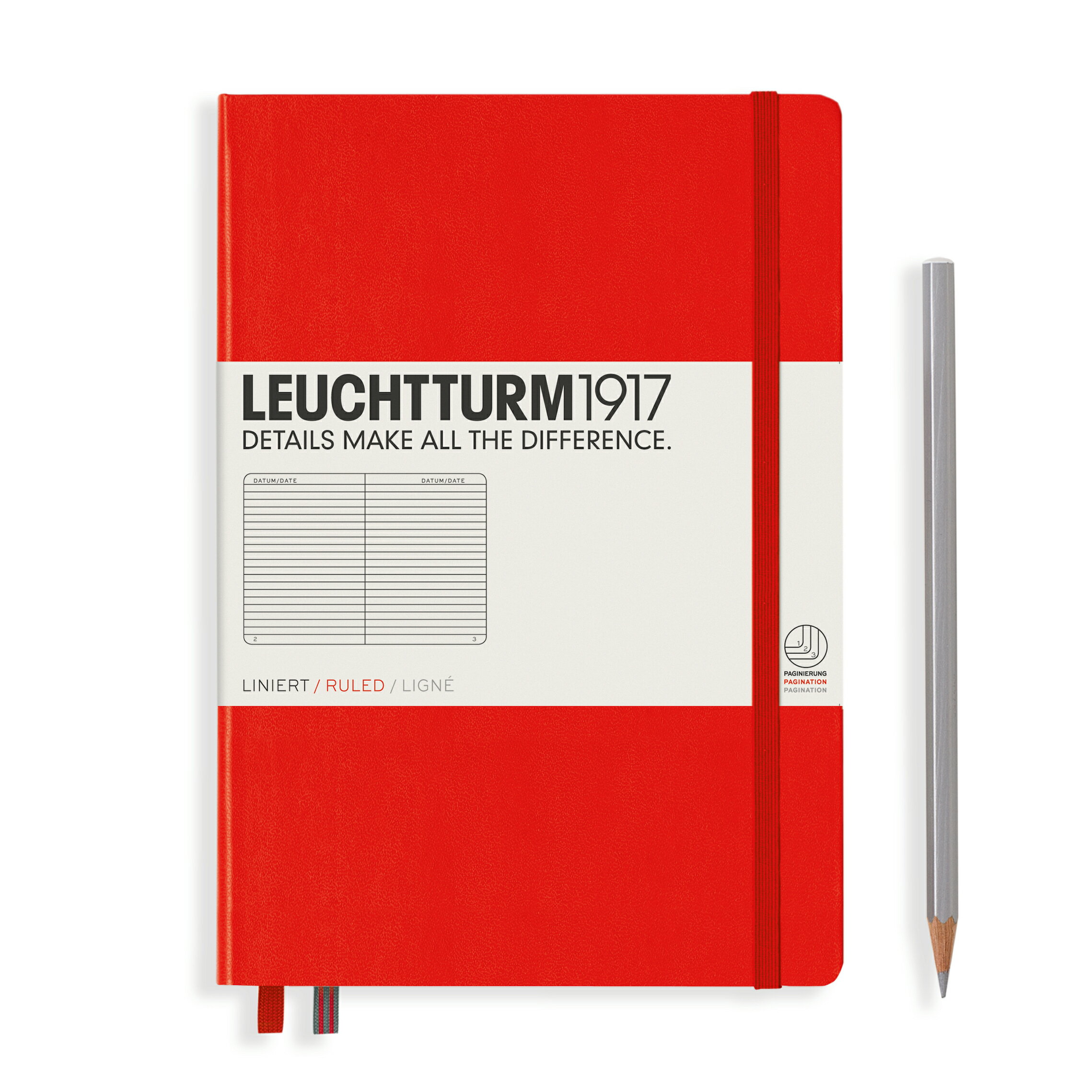 ロイヒトトゥルム LEUCHTTURM ノートブック ハードカバーレッドミディアム (A5)横罫332933 Redノート メモ 手帳 メモ帳 日記 記録 ドイ...