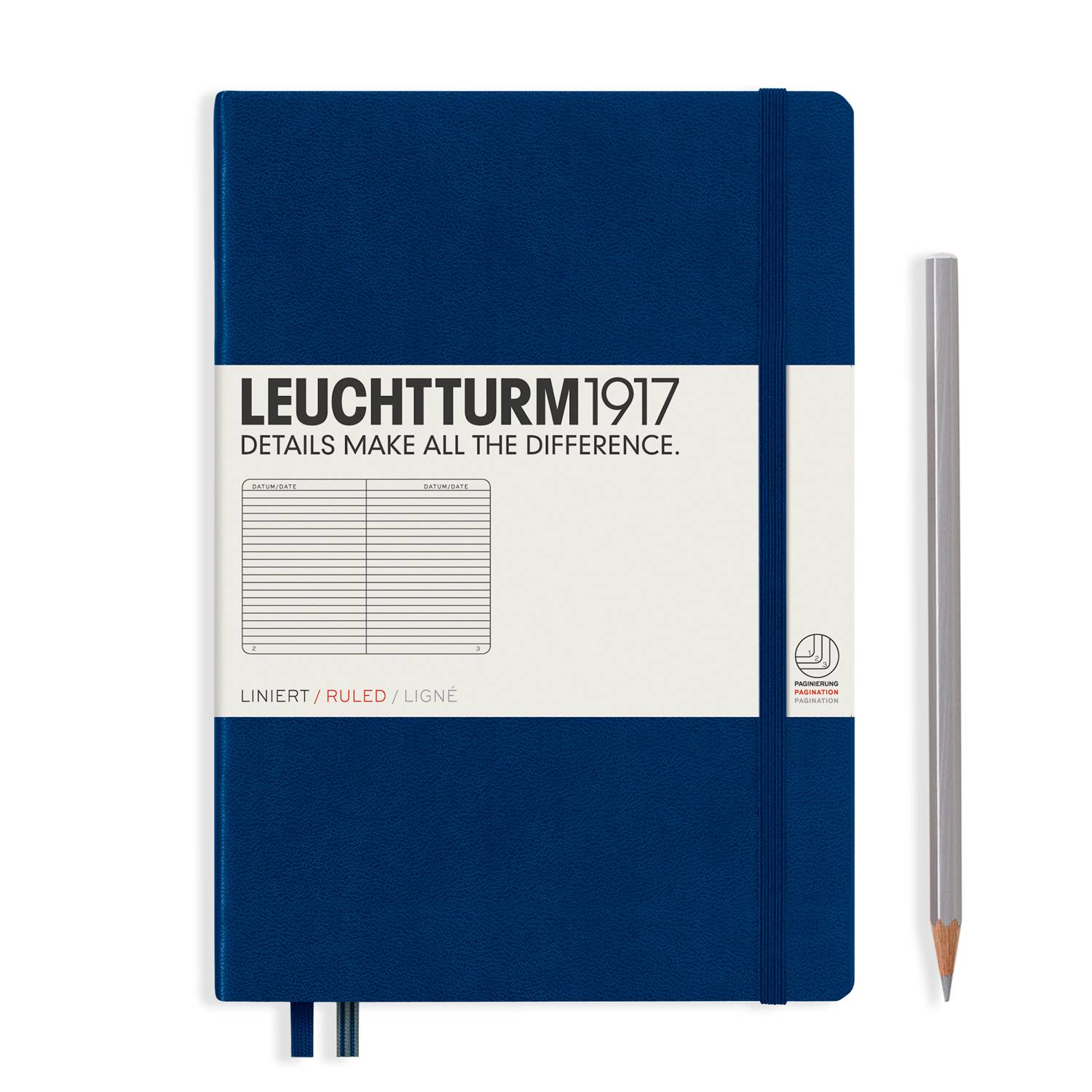 ロイヒトトゥルム LEUCHTTURM ノートブック ハードカバーネイビーミディアム (A5)横罫342922 Navyノート メモ 手帳 メモ帳 日記 記録 ...