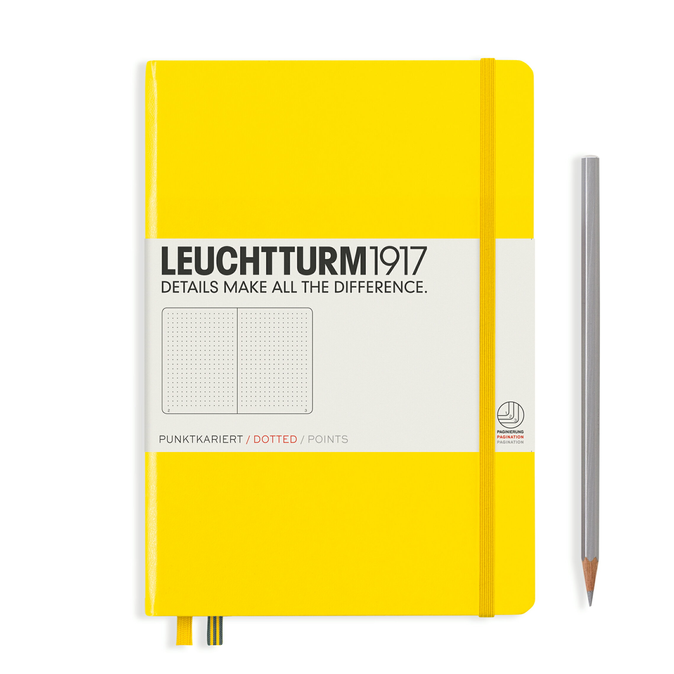 ロイヒトトゥルム LEUCHTTURM ノートブック ハードカバーレモンミディアム (A5)ドット344800 Lemonノート メモ 手帳 メモ帳 日記 記録...