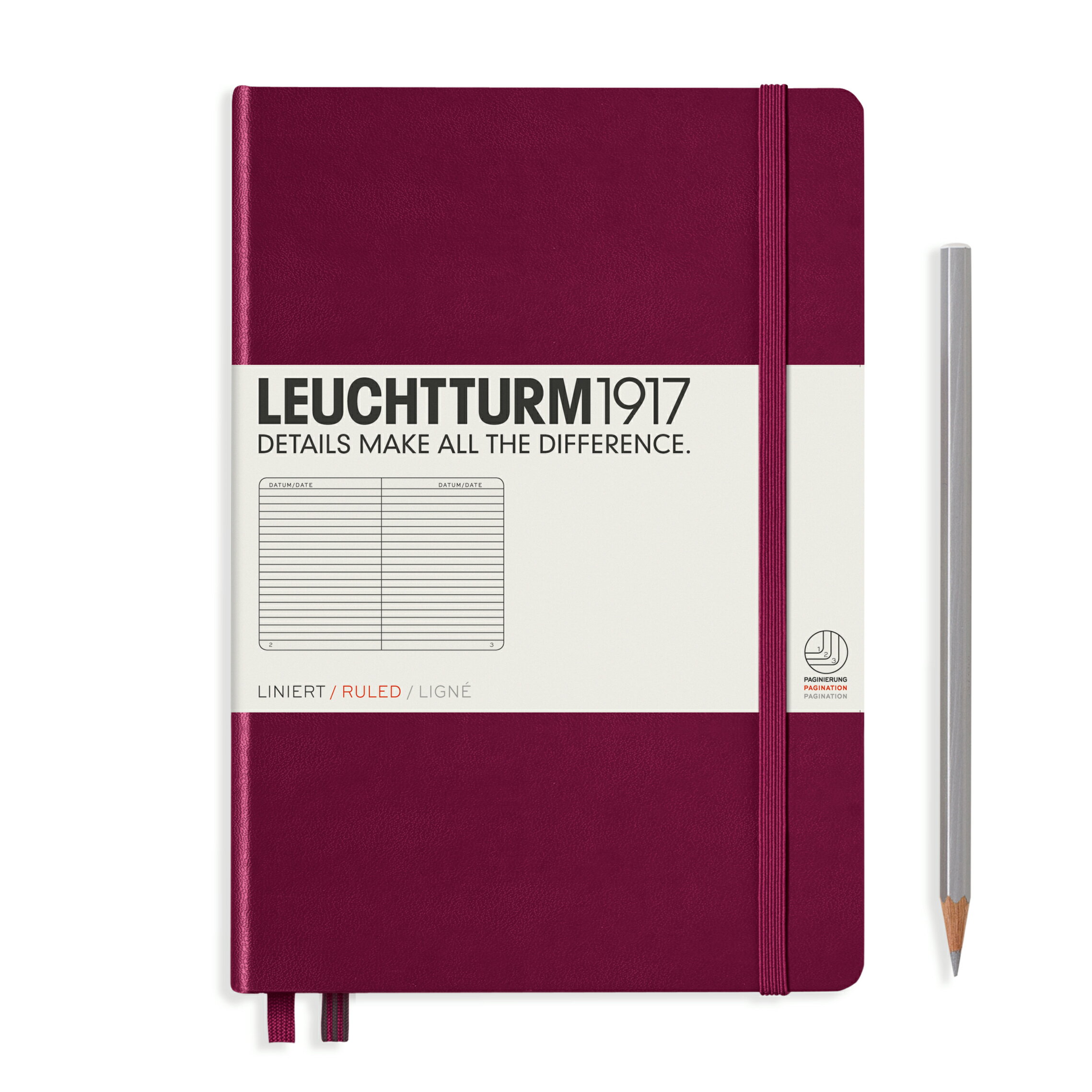 ロイヒトトゥルム LEUCHTTURM ノートブック ハードカバーポートレッドミディアム (A5)横罫359691 Port Redノート メモ 手帳 メモ帳 ...