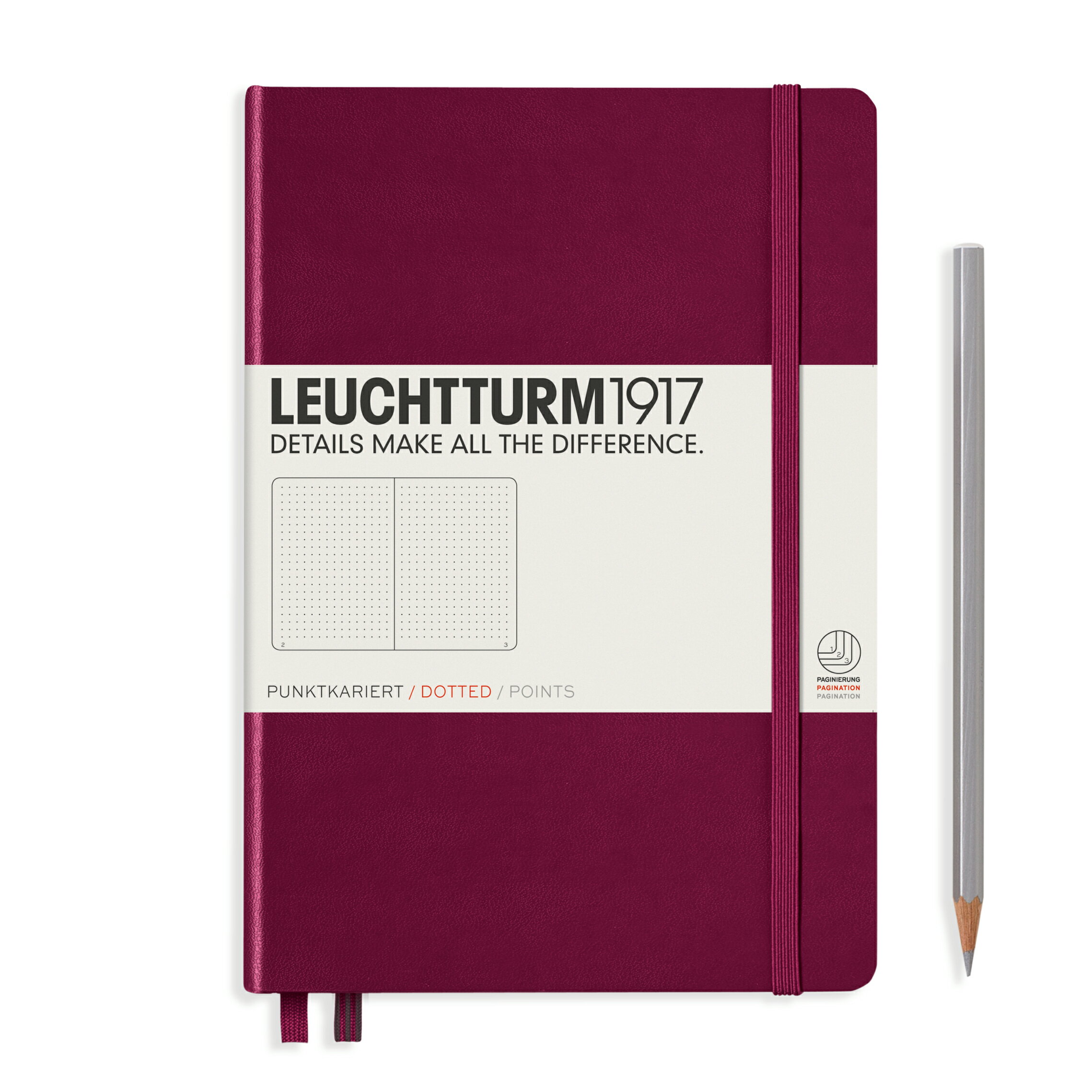 ロイヒトトゥルム LEUCHTTURM ノートブック ハードカバーポートレッドミディアム (A5)ドット359695 Port Redノート メモ 手帳 メモ帳...