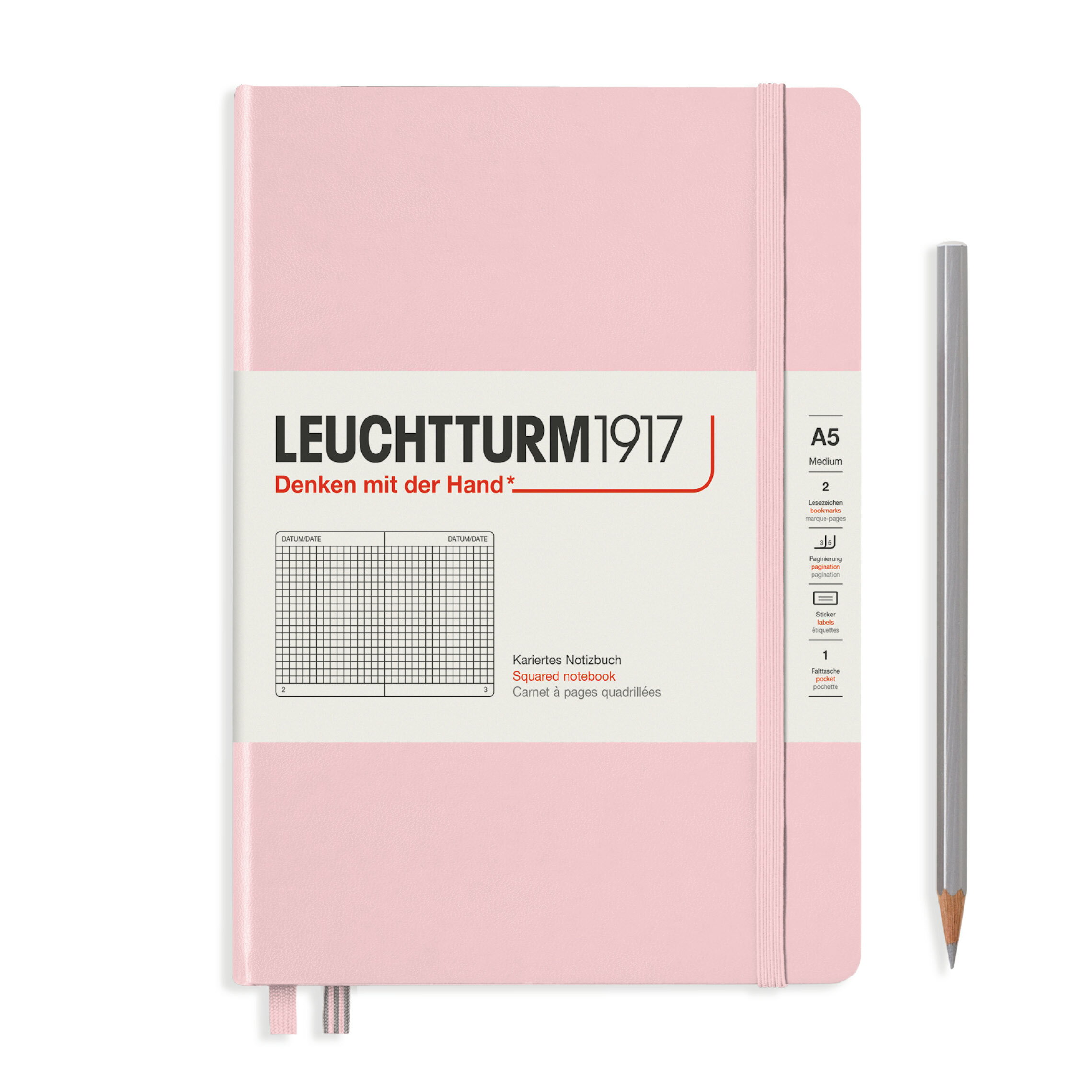 ロイヒトトゥルム LEUCHTTURM ノートブック ハードカバーパウダーミディアム (A5)方眼 361575 Powderノート メモ 手帳 メモ帳 日記 ...