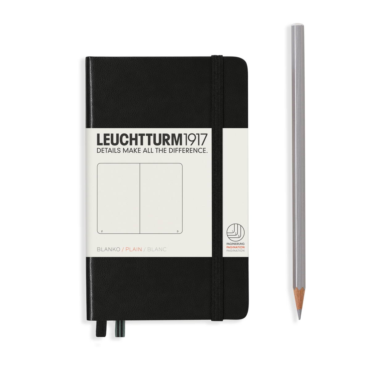 ロイヒトトゥルム ノートブック ポケット A6 ブラック 無地 317257LEUCHTTURM ハードカバー ノート メモ 手帳 メモ帳 日記 記録 ドイツ ...