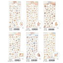マインドウェイブ ランポステッカーミニ LAMPO Sticker mini 82090 くまと朝 82091 うさぎと夕暮れ 82092 ねこと夜 82093 いぬと昼下がり 82094 くまと星空 82095 きつねと雨 シール デコレーション ステッカー MIND WAVE
