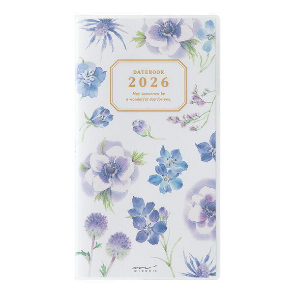 ミドリ 2026年 手帳 1月始まり 22363006 ポケットダイアリー スリム カントリータイム 花柄 ダイアリー..
