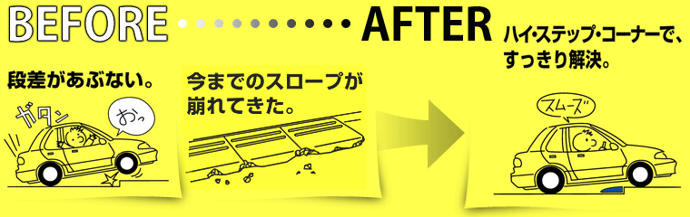 DM楽天市場店のミスギ　ハイステップ・コーナー　HSC100-B　丈夫でおシャレな 段差スロープ お得なセット商品！｜アングル3