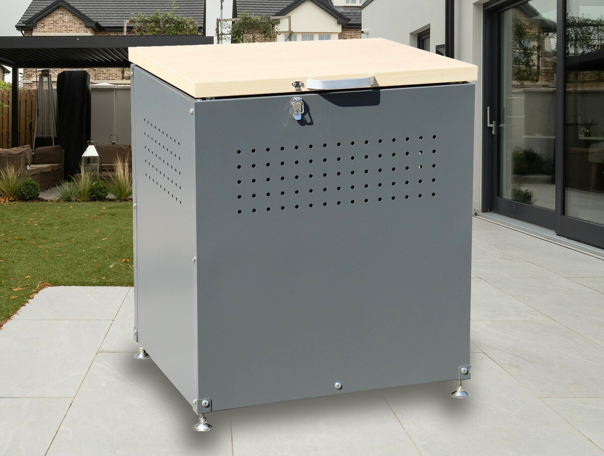 【公式】ダストボックス ゴミ箱 収納ボックス 蓋つき W600 × D500 × H665 木目調 屋外 大型 大容量 木..