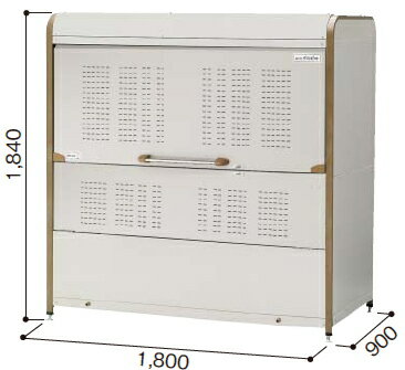 ヨドコウ ゴミ収集庫 ダストピット Mタイプ DPMA-2200(容量 2200L ゴミ袋48個 24世帯用)業界初の開閉方式を採用!ビッグな集積力の 据置タイプ [2]