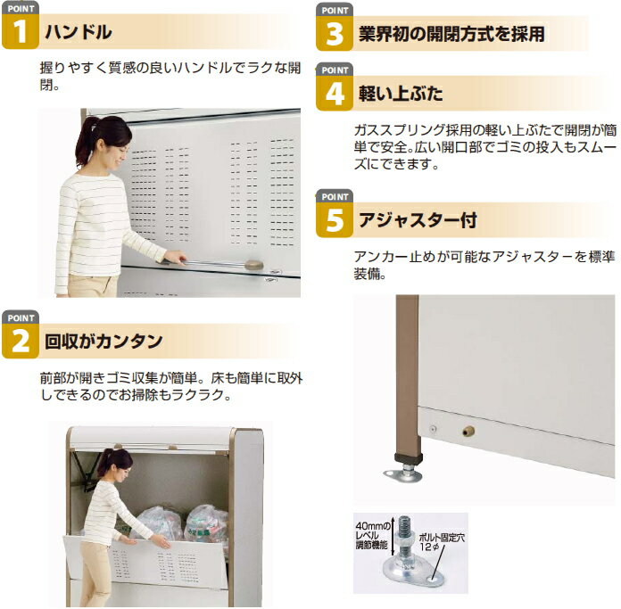 ヨドコウ ゴミ収集庫 ダストピット Mタイプ DPMA-2200(容量 2200L ゴミ袋48個 24世帯用)業界初の開閉方式を採用!ビッグな集積力の 据置タイプ [3]