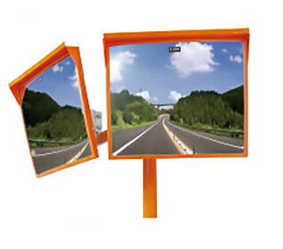 【80cm】カーブミラー 安全ミラー 道路反射鏡 店舗 商業施設内 道路鏡 ステンレスミラー Z 角形 角型 600×800 2面鏡 4MHZ6080W