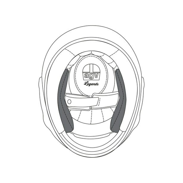 AGV（エージーブイ）公式　CHEEK PADS JIS ASIA FIT 001 L　AGV（エージーブイ）安心の保証付きバイク用 ヘルメット用内装 チークパッド