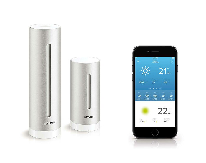 5%消費者還元！ 送料無料 NETATMO(ネタトモ) ウェザーステーション USB付属・ACアダプター無し スマホ対応 温度・湿度・気圧・二酸化炭素・騒音を測定 [並行輸入品]