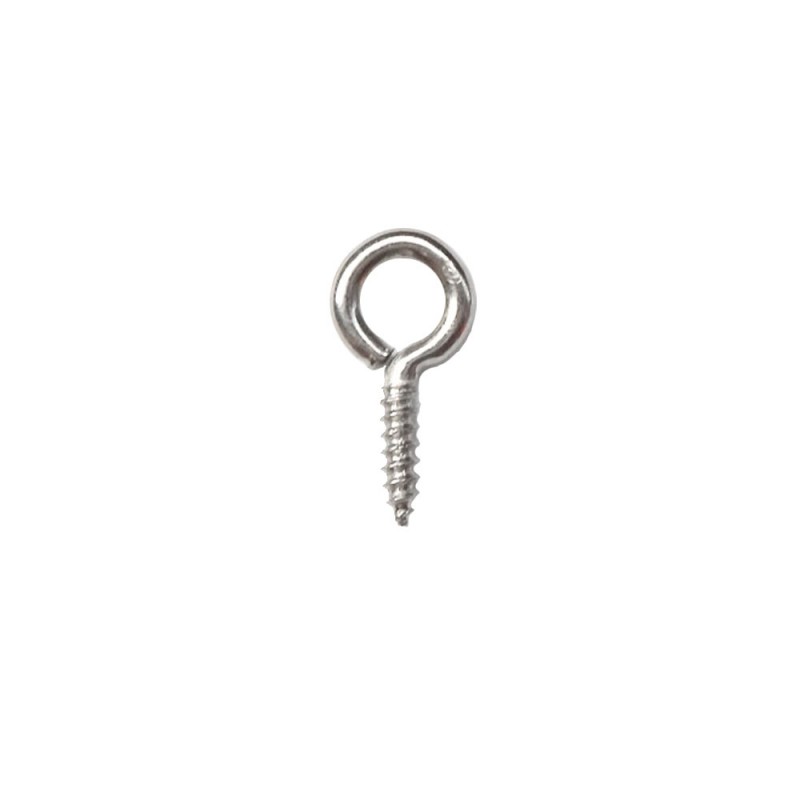 アクセサリー金具 鉄製 000ヒートン 15mm ニッケル 10個／100個