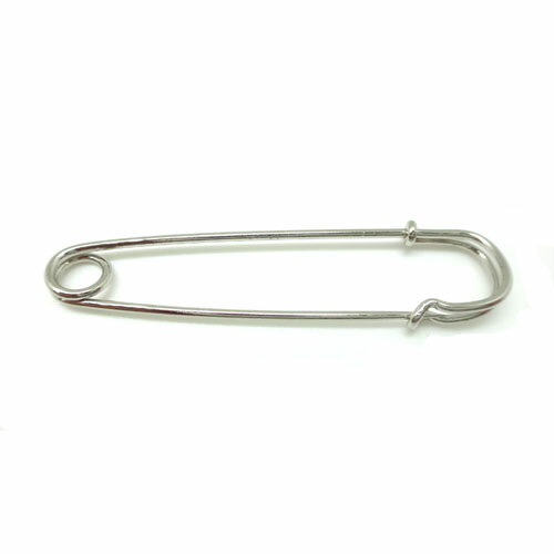 カブトピン 55mm◆ピンバッチ金具◆ニッケル 10個 大王製作所