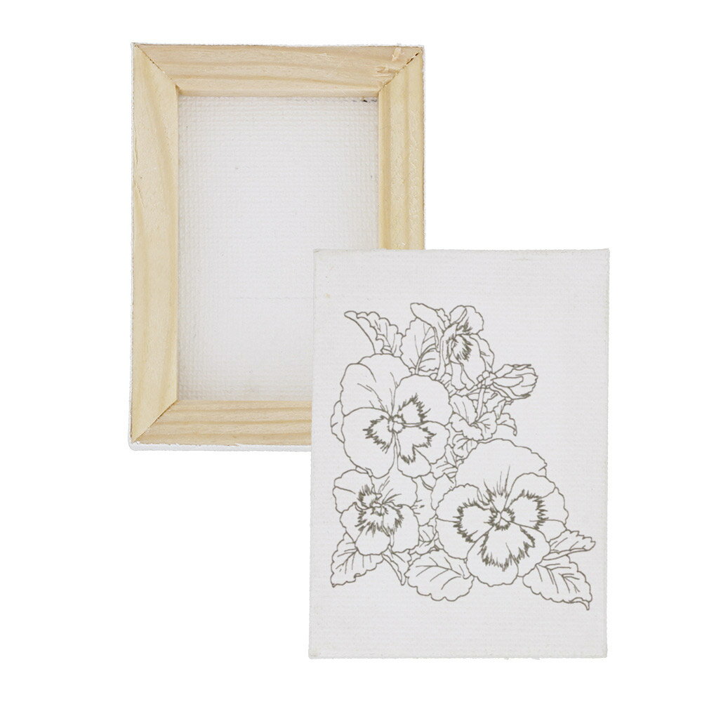 大人の塗り絵 ミニキャンバス 50×70mm フラワー お花 インテリア 飾り