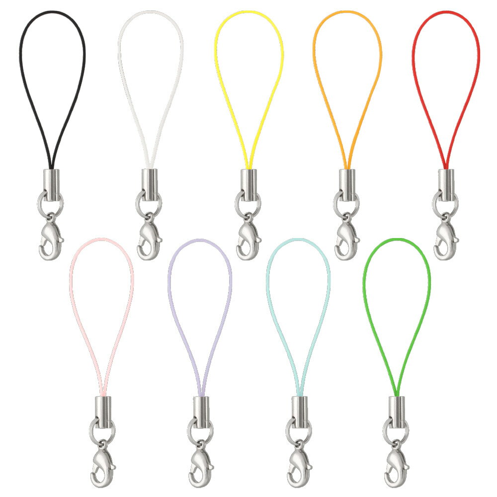 ストラップパーツ 携帯 カニカンフック付き 松葉紐 C-25 ニッケル シルバー 二重リング付き 携帯パーツ 50本/100本/500本/1000本 大王製作所