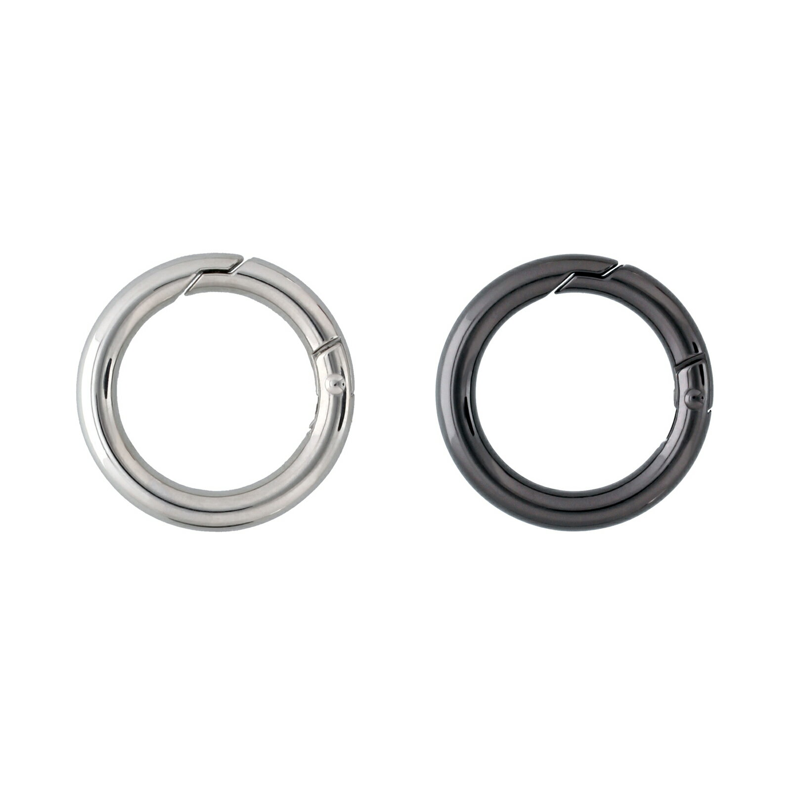 カラビナ 丸型 40mm ダイキャスト φ6.0×40mm 丸線 アクセサリー キーリング シルバー/ブラック 1個/10個
