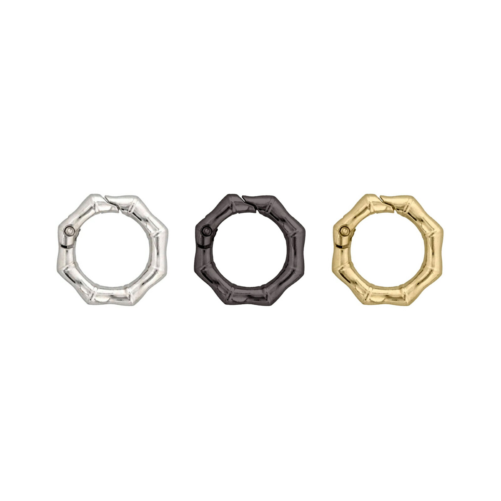 カラビナ ダイキャスト 竹柄タイプ 29mm キーリング アクセサリー シルバー/ゴールド/ブラック 1個/10個/50個/100個 大王製作所