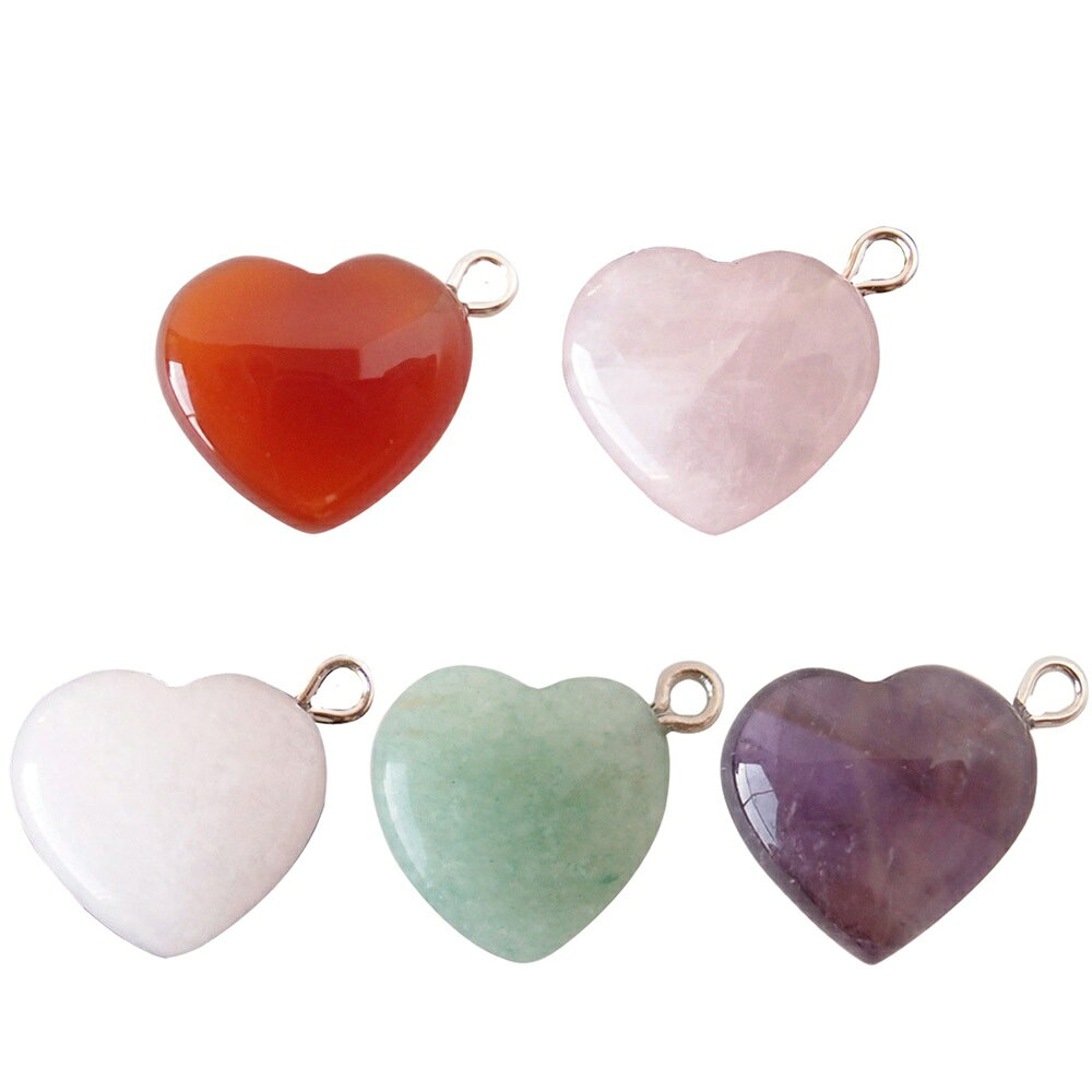 ハートチャーム 10個 大王製作所 ハート石 天然石 ガラス 合成石 縁結び 恋愛成就 お守り パーツ チャ..