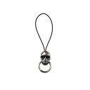 【SALE】クロムハーツ調ストラップ ドクロ シルバー×黒塗装 丸カン付き【在庫限り】 1個/10個/100個