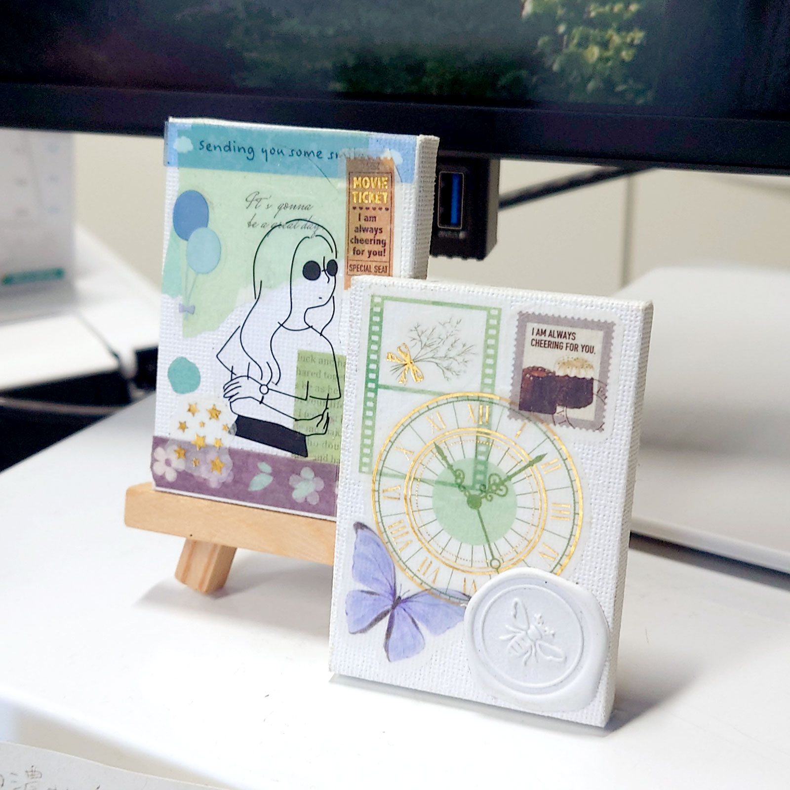 ミニキャンバス 50×70mm 無地【B級品】1個/5個 /10個/50個【在庫限り】ミニチュア 絵画 UVプリント対応 白