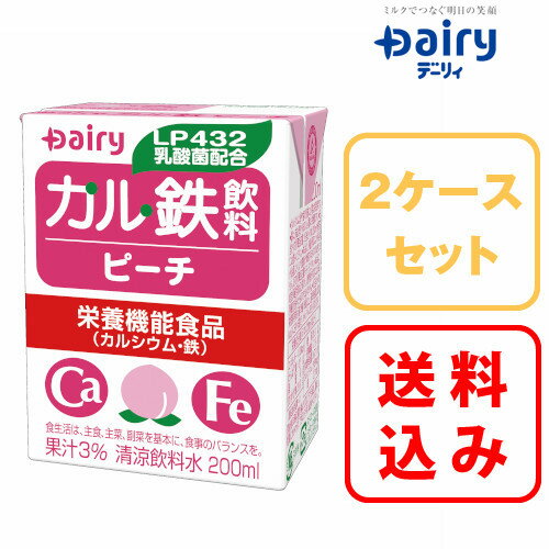 カル鉄飲料 ピーチ 200ml×18本入 2ケース南日本酪農 デーリィ中元 歳暮 母の日 父の日 敬老の日