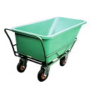 酪農用 畜産用 運搬車 【 ポリ製四輪車 400リットル 】水抜栓付 400L 大容量 四輪車 国産 4輪車 ポリ製 飼料運搬車 畜産用品 車輪付き 荷車 キャ...
