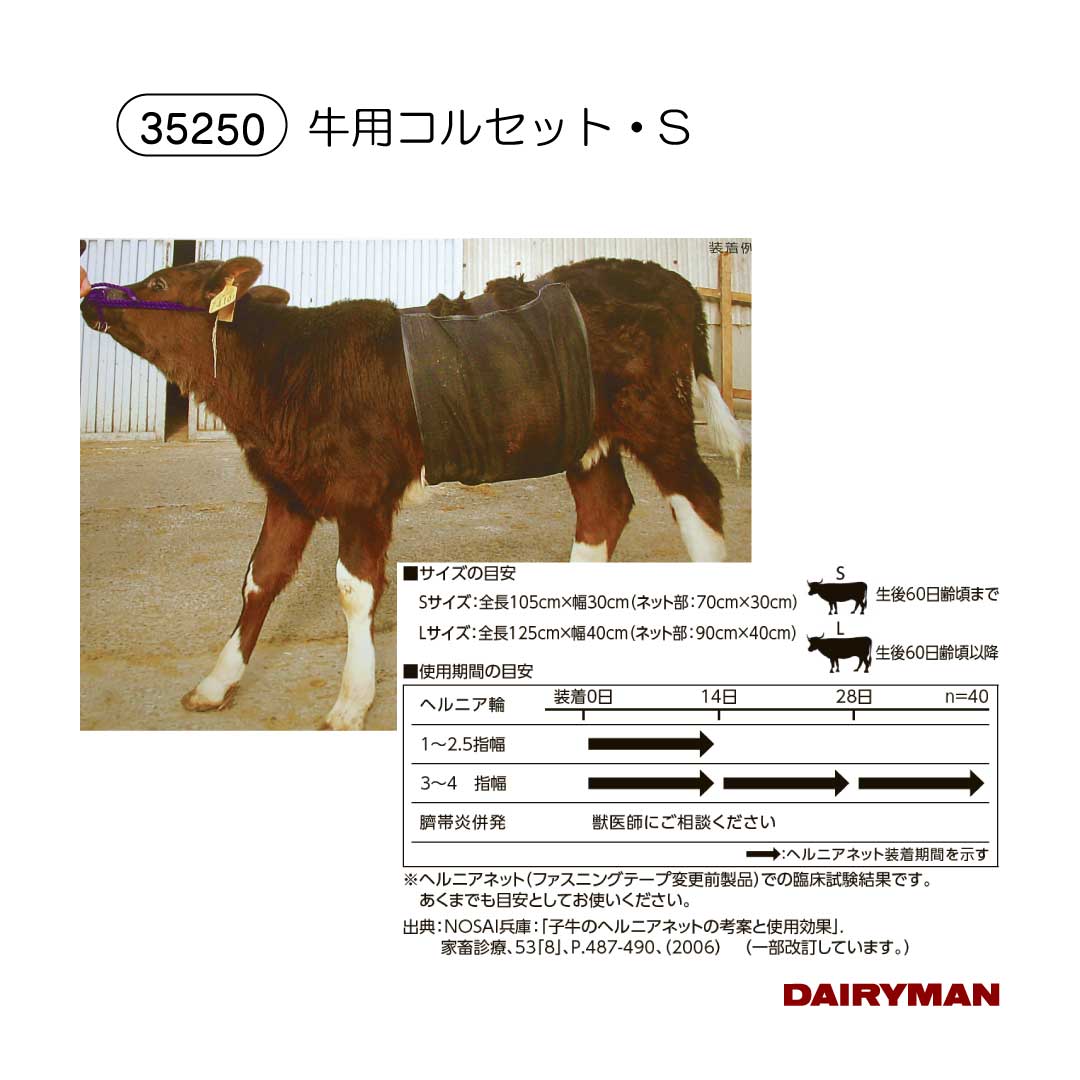 酪農用 畜産用 【 牛用 コルセット S・L 】 生後60日頃齢まで Sサイズ 生後60日齢...