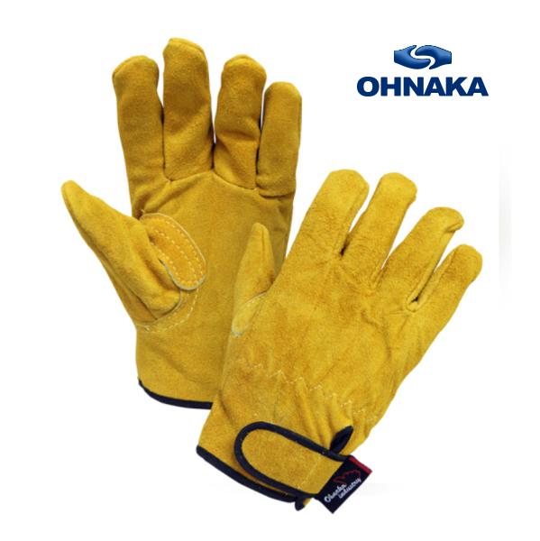 Rakuten - 牛革手袋 床革 マジック YE260T-LA イエロー 内綿付 10双組 大中産業 OHNAKA
