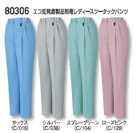 作業服・作業着・秋冬用 エコ低発塵製品制電レディースツータックパンツ 自重堂 80306 作業服 4L・5L