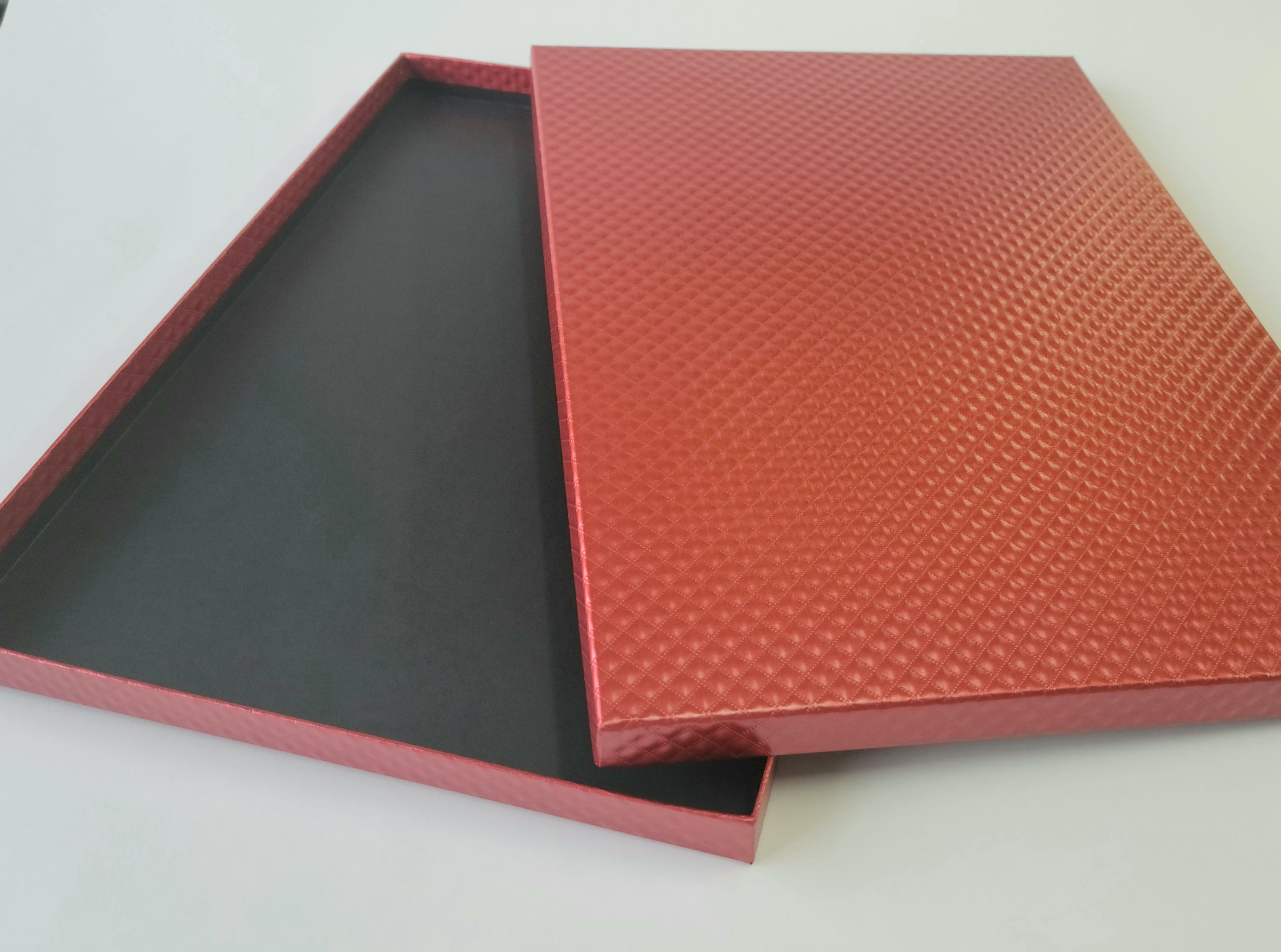 ≪楽天スーパーSALE 半額50%OFF 商品≫薄型書類箱赤X黒 A4サイズ(A4書類は勿論、A4クリアファイルもそのまま入れることができます)書類収納ケース ...