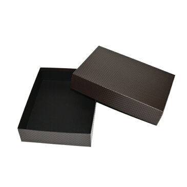 大人のおしゃれな書類箱　お道具箱　茶X黒　A4サイズ（A4書類は勿論、A4クリアファイルもそのまま入れることができます）　ひし形模様　中が黒色で高級感アップ
