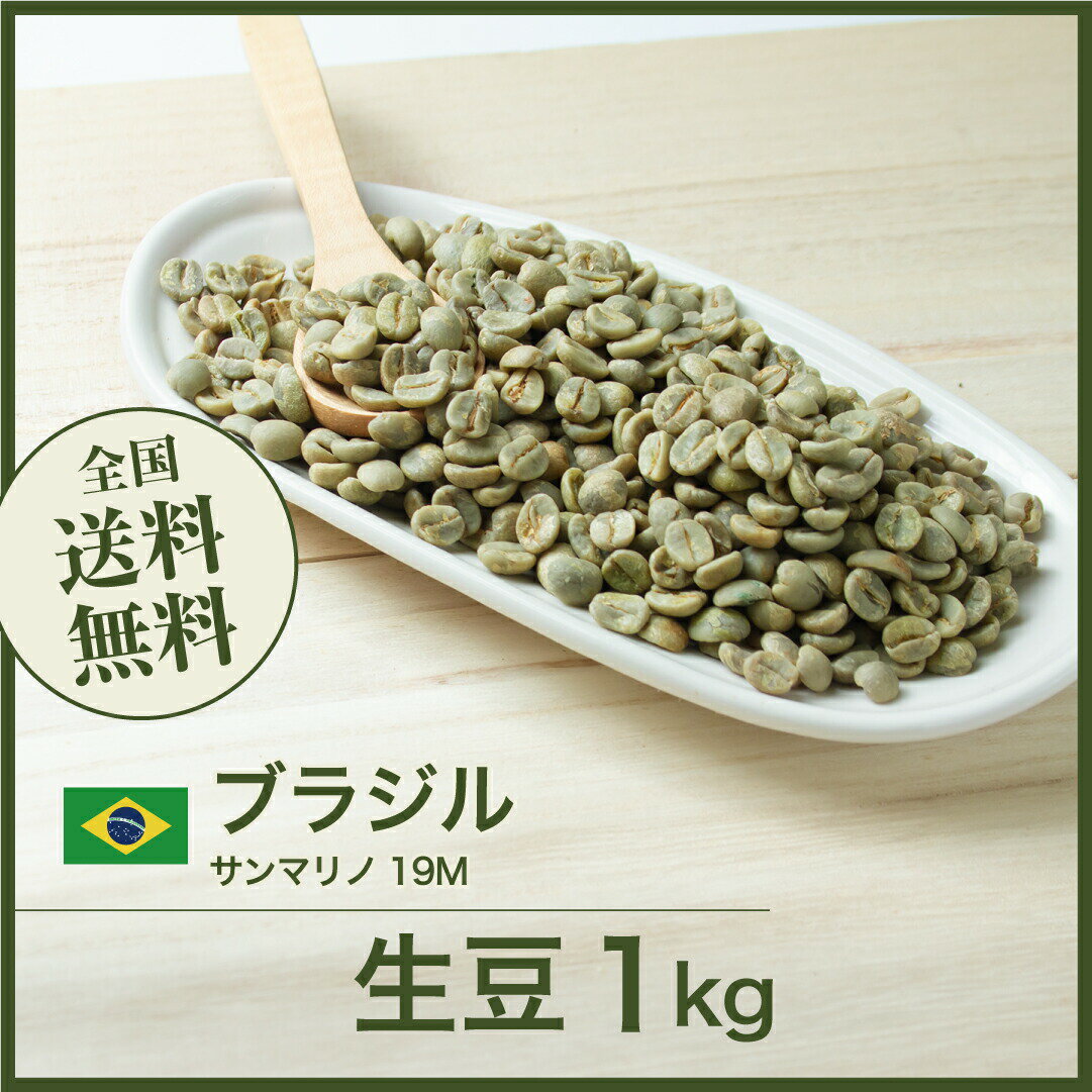 コーヒー生豆 1kg ブラジル サンマリノ 18M 送料無料 大山珈琲