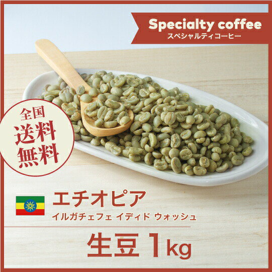コーヒー生豆 1kg エチオピア イルガチェフェ イディド ウォッシュ 送料無料 大山珈琲