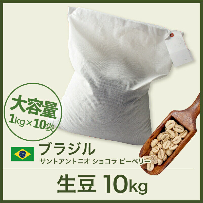 コーヒー生豆 10kg ブラジル サントアントニオ ショコラ ピーベリー 送料無料 大山珈琲